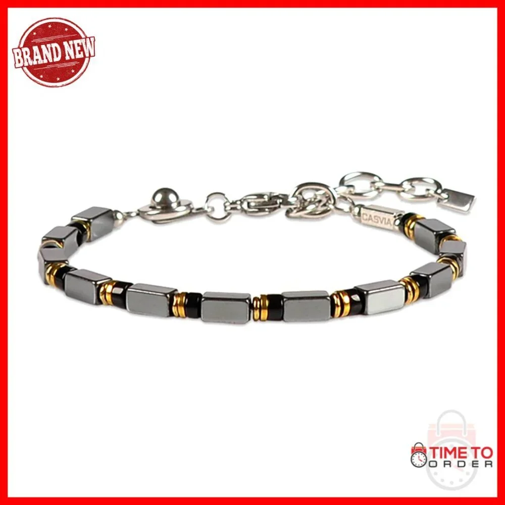 Handmade Hematite Obsidian Mens Bracelet Adjustable Chakra Jewelry Gift